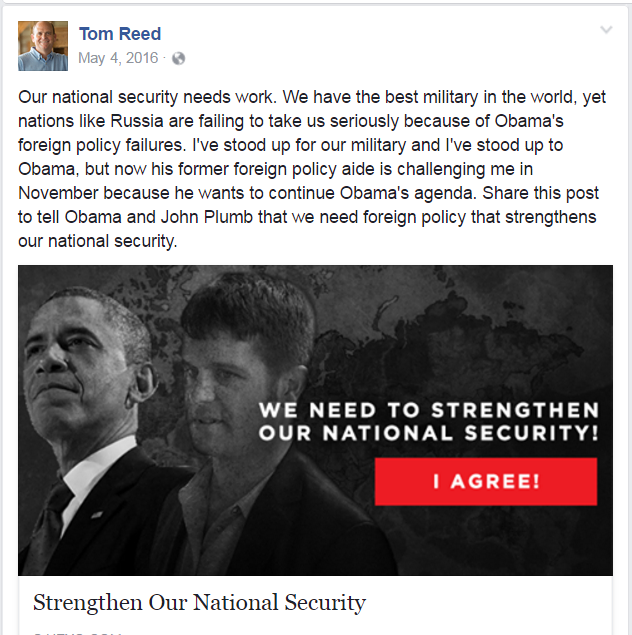Tom Reed's May 4Facebook Post